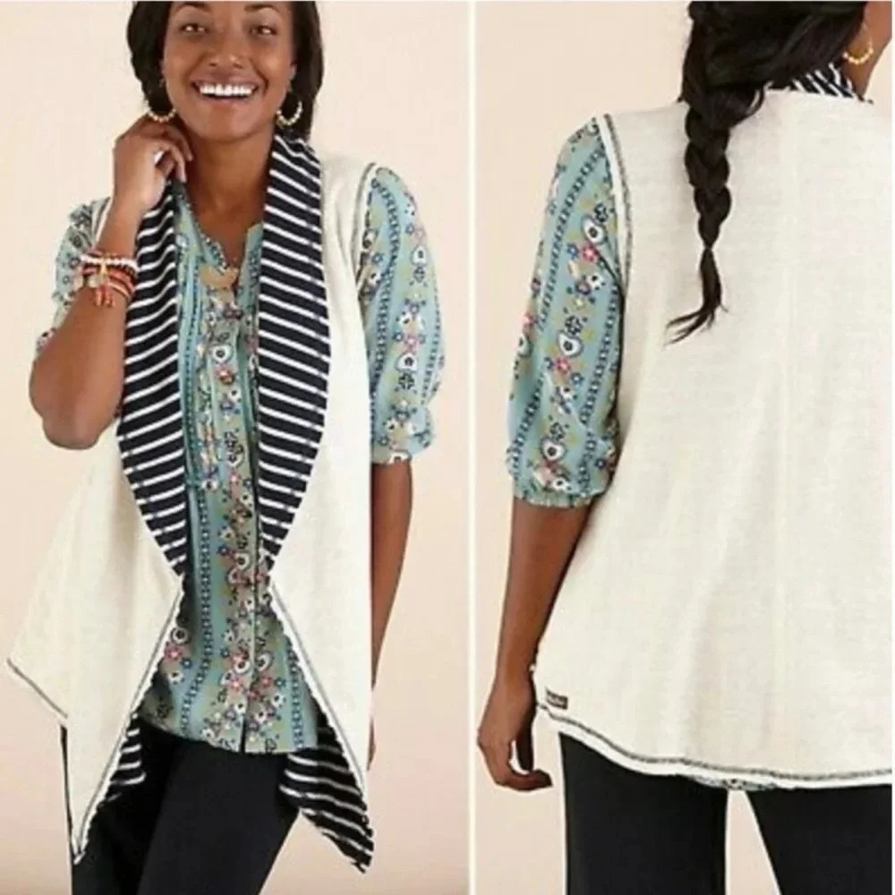 Matilda Jane | Once Upon A Time Full Moon Vest Reversible Sold Striped - Picture 3 of 9